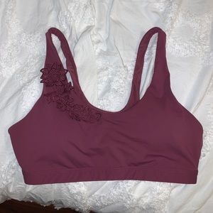 mauve rocio fabletics sports bra NWOT